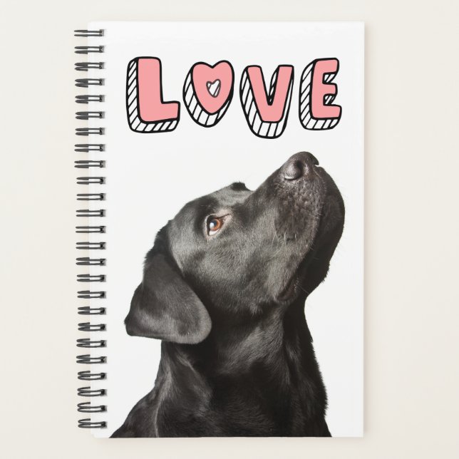 Agenda Cuadrillo negro cachorro Perro amor Labrador (Anverso)