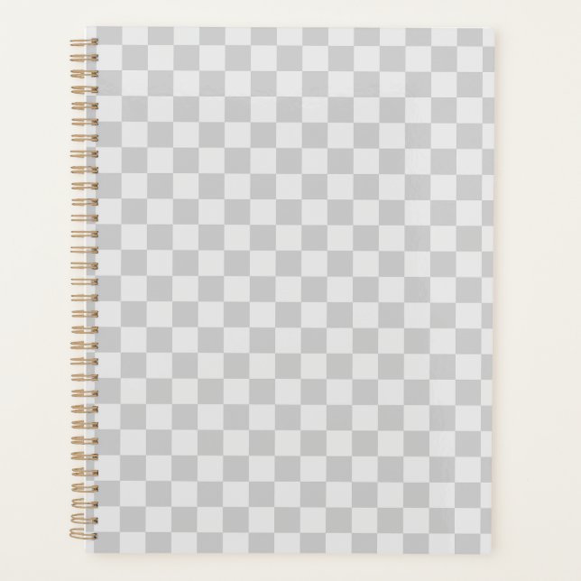 Agenda Cuadro de ajedrez gris claro a cuadros (Anverso)
