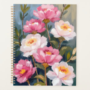 Agenda Cuadro de ramo de flores de peonías rosadas