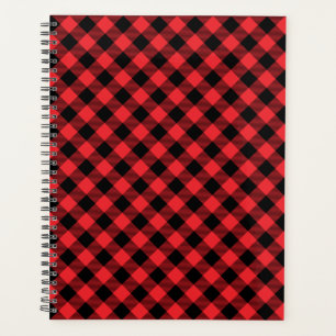 Agenda Cuadro Escocés Rojo Negro Búfalo