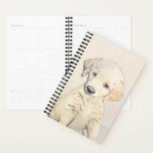 Agenda Cuadros De Cachorro Dorado - Arte Original De Perr