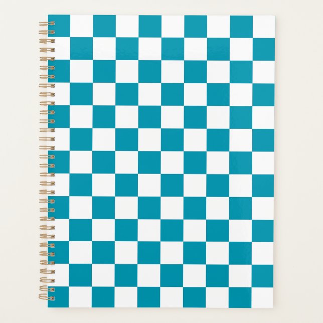 Agenda Cuadros turquesa oscuro  (Anverso)