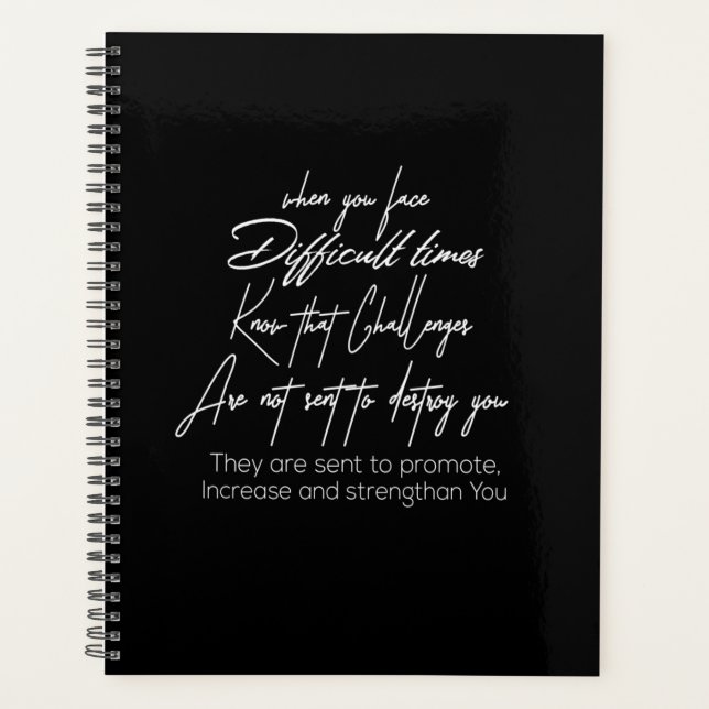 Agenda cuando te enfrentas a tiempos difíciles, conoce es (Anverso)