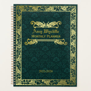Agenda Cubierta clásica del libro Foliage Green Damask