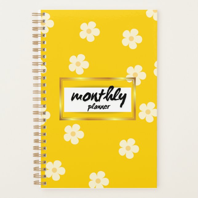 Agenda Cubierta floral moderna y sencilla Planner mensual (Anverso)