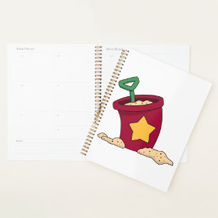 Agenda Cubo de arena roja con estrella y pala