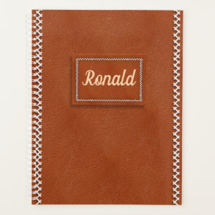 Agenda Cuero con título personalizado