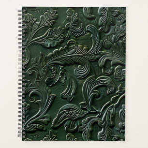 Agenda Cuero de herramientas verde oscuro vintage