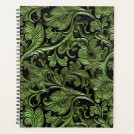 Agenda Cuero de herramientas verde vintage