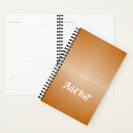 Agenda Cuero marrón monograma texturado