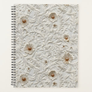 Agenda Cuero neutro con herramientas florales