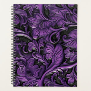Agenda Cuero violeta vintage