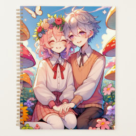 Agenda Cuidada Pareja Anime Whimsical Romántica