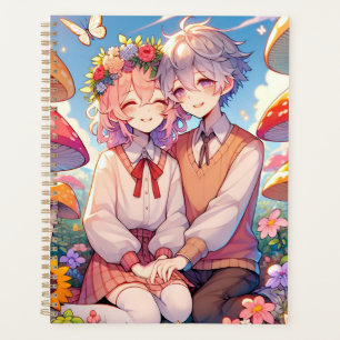 Agenda Cuidada Pareja Anime Whimsical Romántica