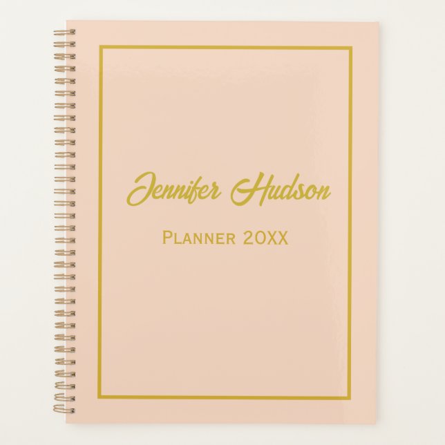 Agenda Cuidada Personalizado simple Girly Light Peach Men (Anverso)