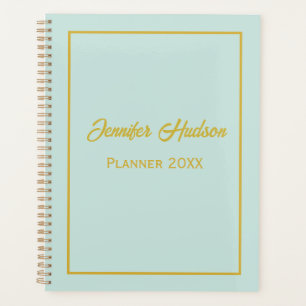 Agenda Cuidado Geyser Minimalista personal azul, oro mens