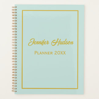Agenda Cuidado Geyser Minimalista personal azul, oro mens