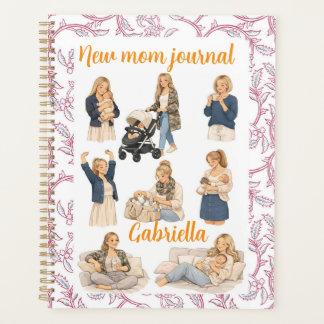 Agenda Cuidado personal chic para nuevas mamás con acuare