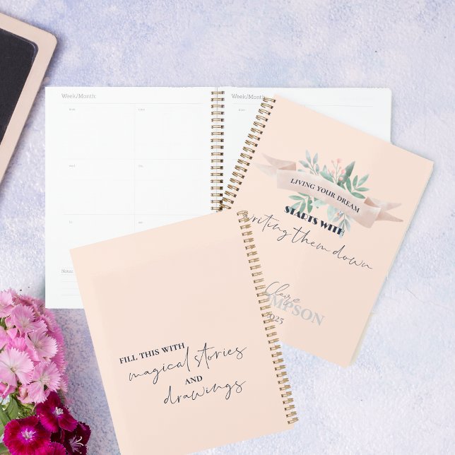 Agenda Cuidar vivir tu sueño Recuerdos de citas (Cute Living Your Dream Quote Memories Keepsake Planner)