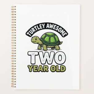 Agenda Cumpleaños de dos años de tortuga grabado vintage