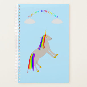 Agenda Cumpleaños de la fantasía Unicornio Arcoiris y nub