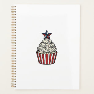 Agenda Cupcake Patriótico Grabado Vintage Cuatro de Julio