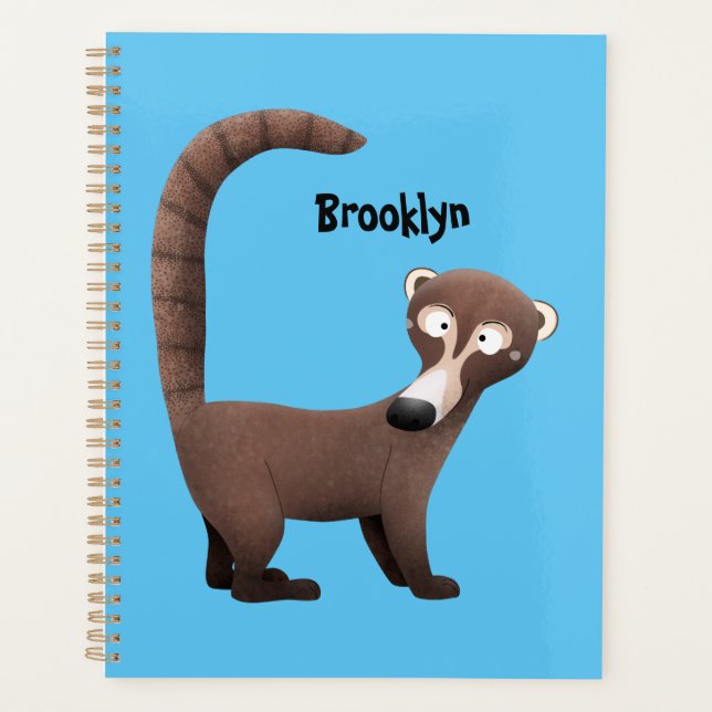 Agenda Curioso ilustracion personalizado de coatimundi (Anverso)