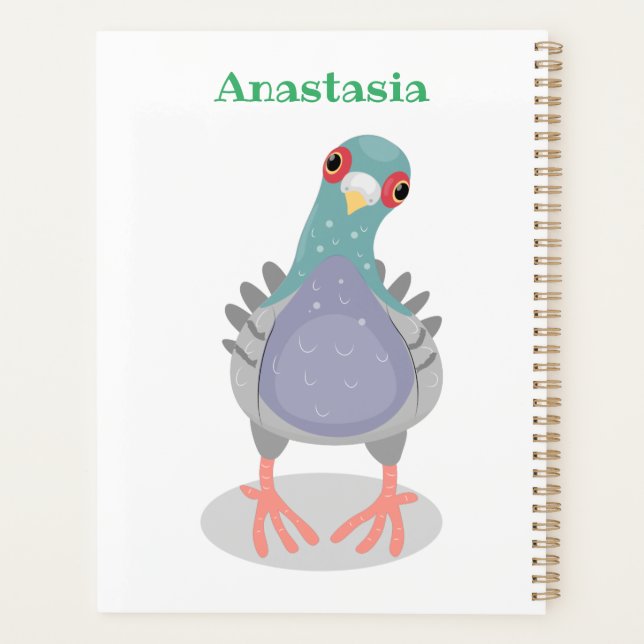 Agenda Curioso ilustracion personalizado de palomas (Reverso)
