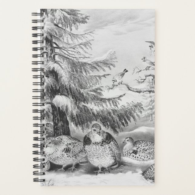 Agenda Currier Ives Vintage Winter Evergreens Birds (Anverso)