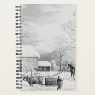Agenda Currier Ives Winter Farm Scene