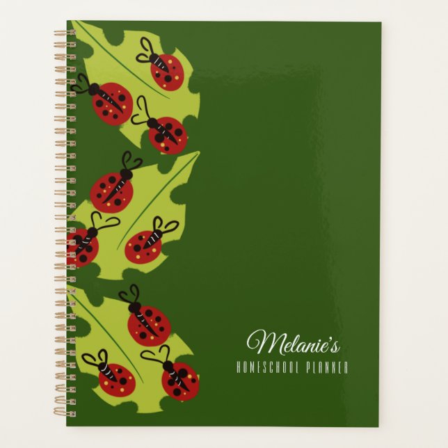 Agenda Curte Ladybug Teacher School Homeschool Planner (Anverso)