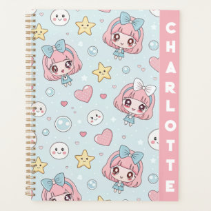 Agenda Custom Anime Kawaii with Hearts and Star