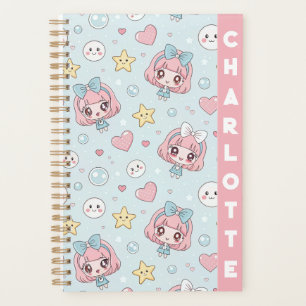 Agenda Custom Anime Kawaii with Hearts and Star