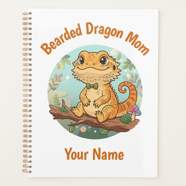 Agenda Custom Bearded Dragon Mom Planner (Anverso)