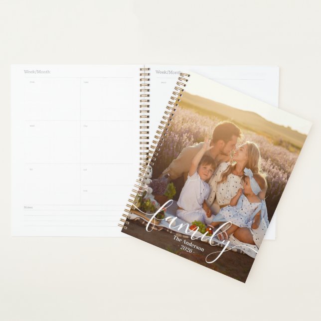 Agenda Custom Family Photo – Personalized Last Name  (Demostración)