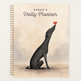 Agenda Custom Greyhound Planner, Greyhound gift