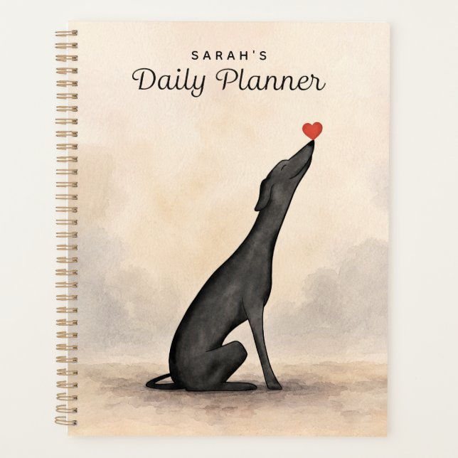 Agenda Custom Greyhound Planner, Greyhound gift (Anverso)
