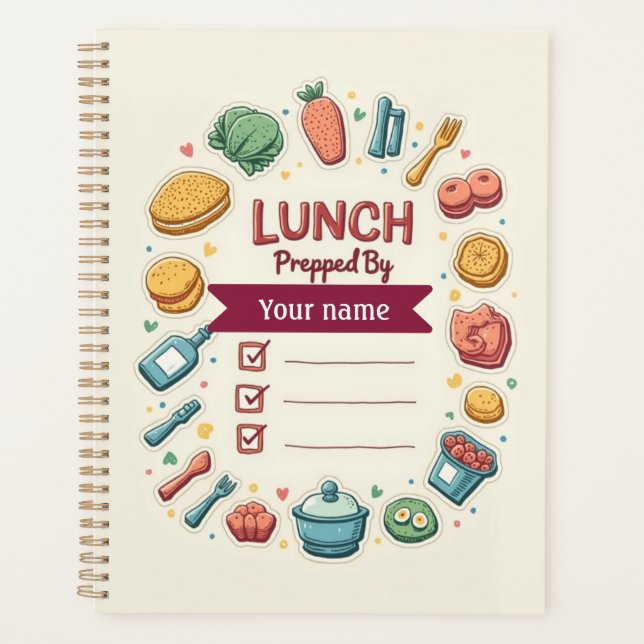 Agenda Custom Lunch Prep Label with Name (Anverso)