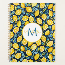 Agenda Custom Mediterranean Lemon Pattern Planner