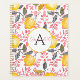Agenda Custom Mediterranean Lemon Pattern Planner