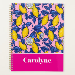 Agenda Custom Mediterranean Lemon Pattern Planner