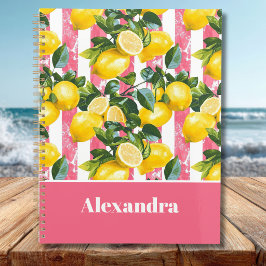 Agenda Custom Mediterranean Lemon Pattern Planner