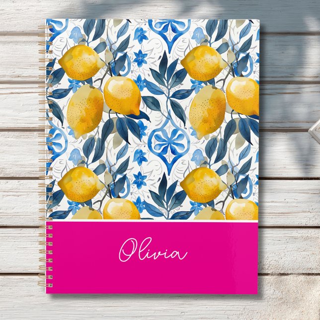 Agenda Custom Mediterranean Lemon Pattern Planner (Subido por el creador)