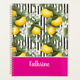 Agenda Custom Mediterranean Lemon Pattern Planner
