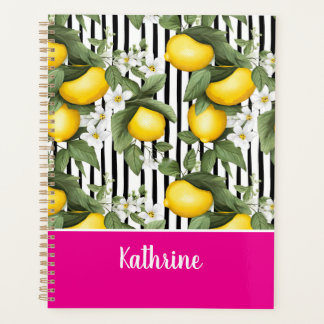 Agenda Custom Mediterranean Lemon Pattern Planner