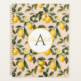 Agenda Custom Mediterranean Lemon Pattern Planner