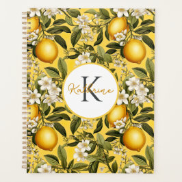 Agenda Custom Mediterranean Lemon Pattern Planner