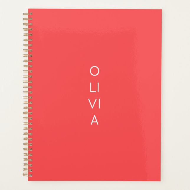 Agenda Custom Modern Coral Minimalist (Anverso)