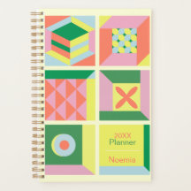 Custom name colorful modern yearly geometry