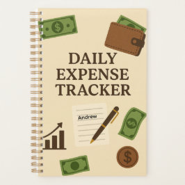 Agenda Custom Name Daily Expense Tracker Planner